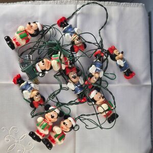 Vintage Disney Mickey & Minnie Mouse Christmas String Lights